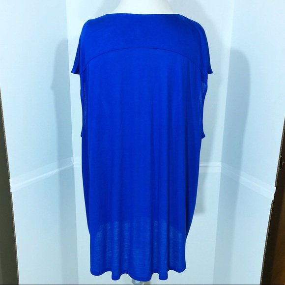 Lands’ End 2X Sleeveless Top V-Neck Royal Blue - Picture 4 of 8
